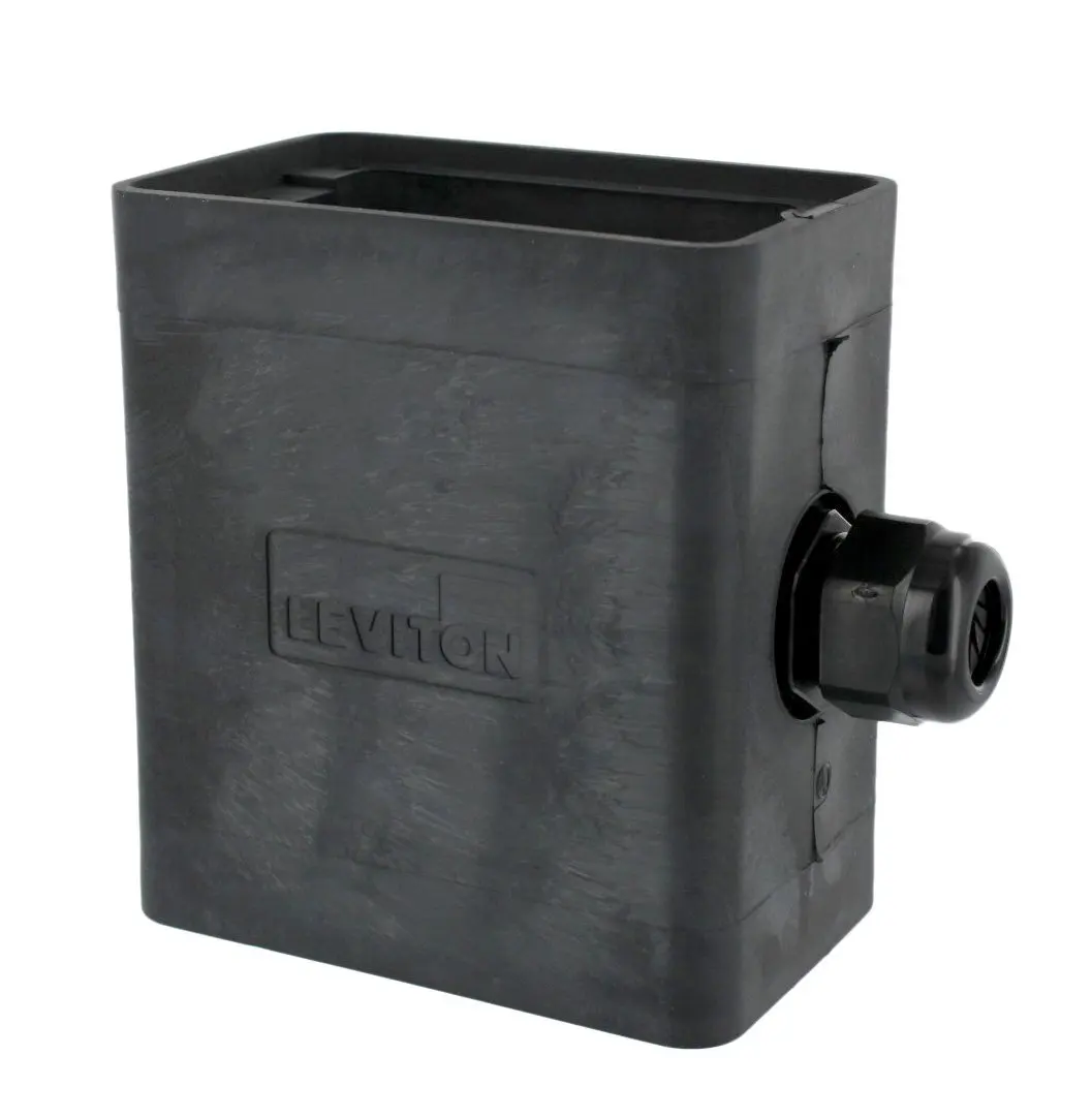 Cable Diameter 0.590-Inch 1.000-Inch Standard Depth Pendant Style Single-Gang Leviton 3059-2E Portable Outlet Box Black