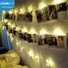 2018 New Product 2M 5M Red Battery Powered LED Photo clips String Lights