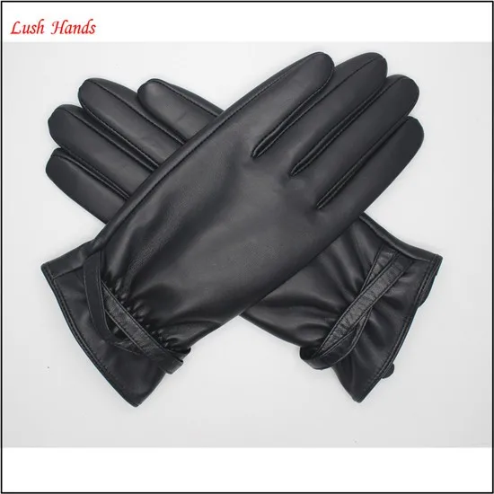 ladies cheap driving leather gloves black