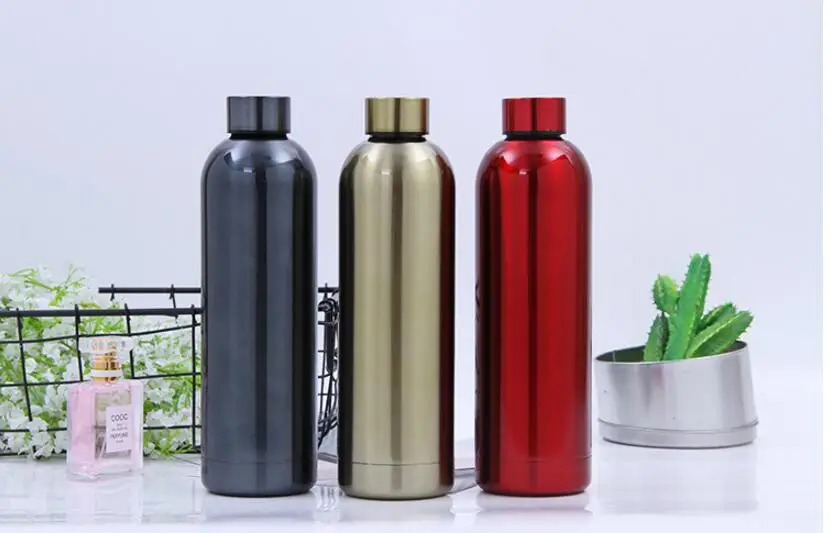 Double Wall Stainless Steel Water Bottle, 500 ML Custom Color Vacuum Insulated Stainless Steel Water Bottle