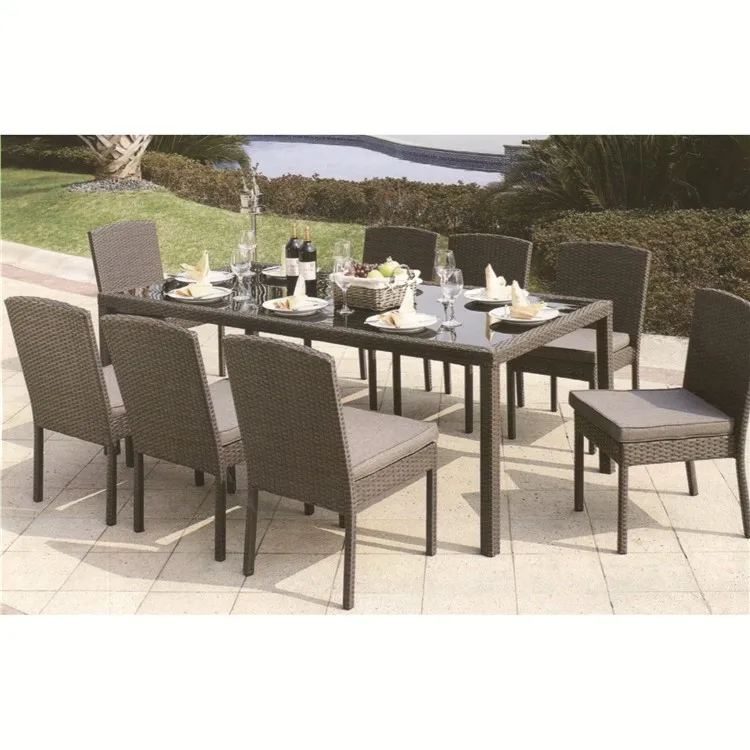 Luxury Royal Outdoor Patio 9 Piece Dining Sets Cebu Rattan Furniture
