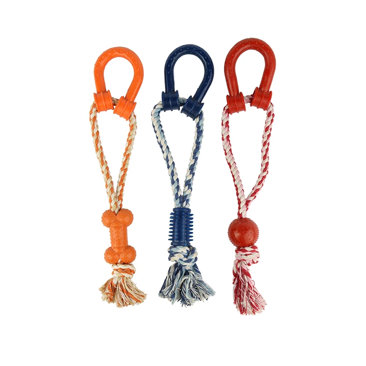 Cotton Pet Dog Rope Chew Tug Toy Knot Bone Ball Shape Pets Playing Teeth Cleaning Toys For Small Medium Large Dogs 10 Types
