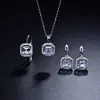 Fashion Wedding Bridal Sliver Jewelry Ring Earring Necklace Set