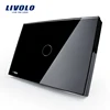 Livolo Luxury Crystal Glass Panel one gang decorative switch US/AU standard Touch Wall Light Switch VL-C301-82