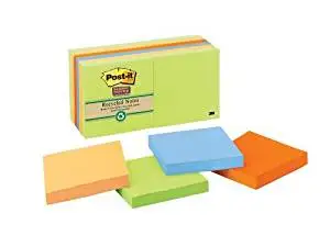 Post-it Recycled Super Sticky Notes in Farmers Market Colors