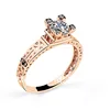 new design 1 gram gold ring eiffel tower hollow out gold zircon finger ring single stone ring designs