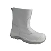 white smooth water resistant genuine leather safety rigger boots