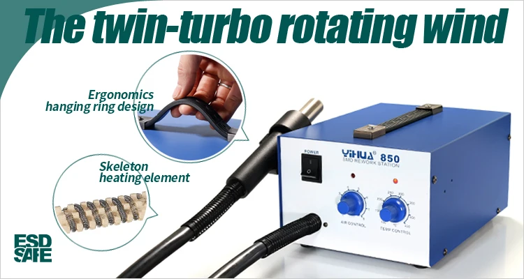 YIHUA 850 air blower smd hot air solder rework station