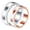 2019 March Expo Patented High Quality Round Shape Rose And Silver Satinness Titanium Steel Couple Ring
