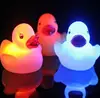 Mini Ducks Light-Up Bath Toys Flashing Light Baby Shower Tub Toys Color Changing in Water For Babies Kids