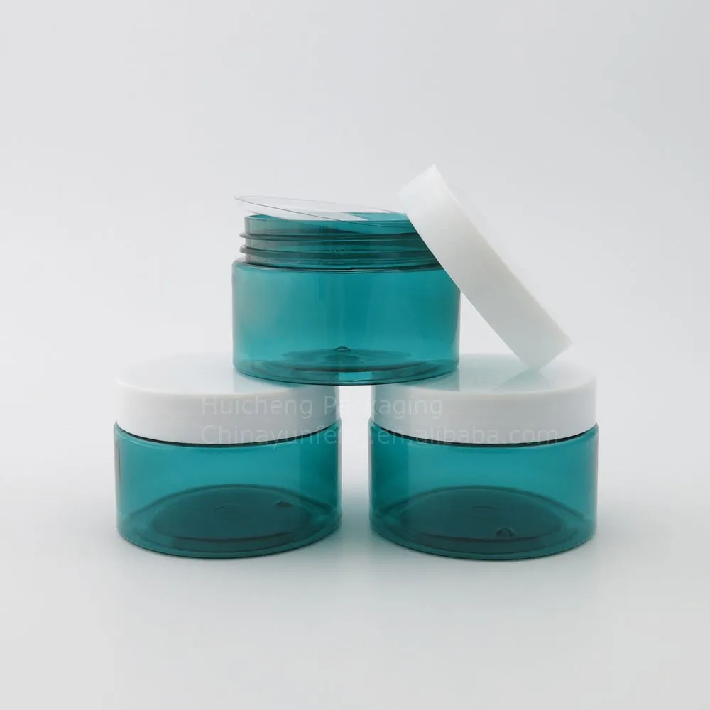 Wholesale 4oz Blue Cosmetic Jars Plastic And White Screw Lids Buy 4oz Cosmetic Jar,Cosmetic