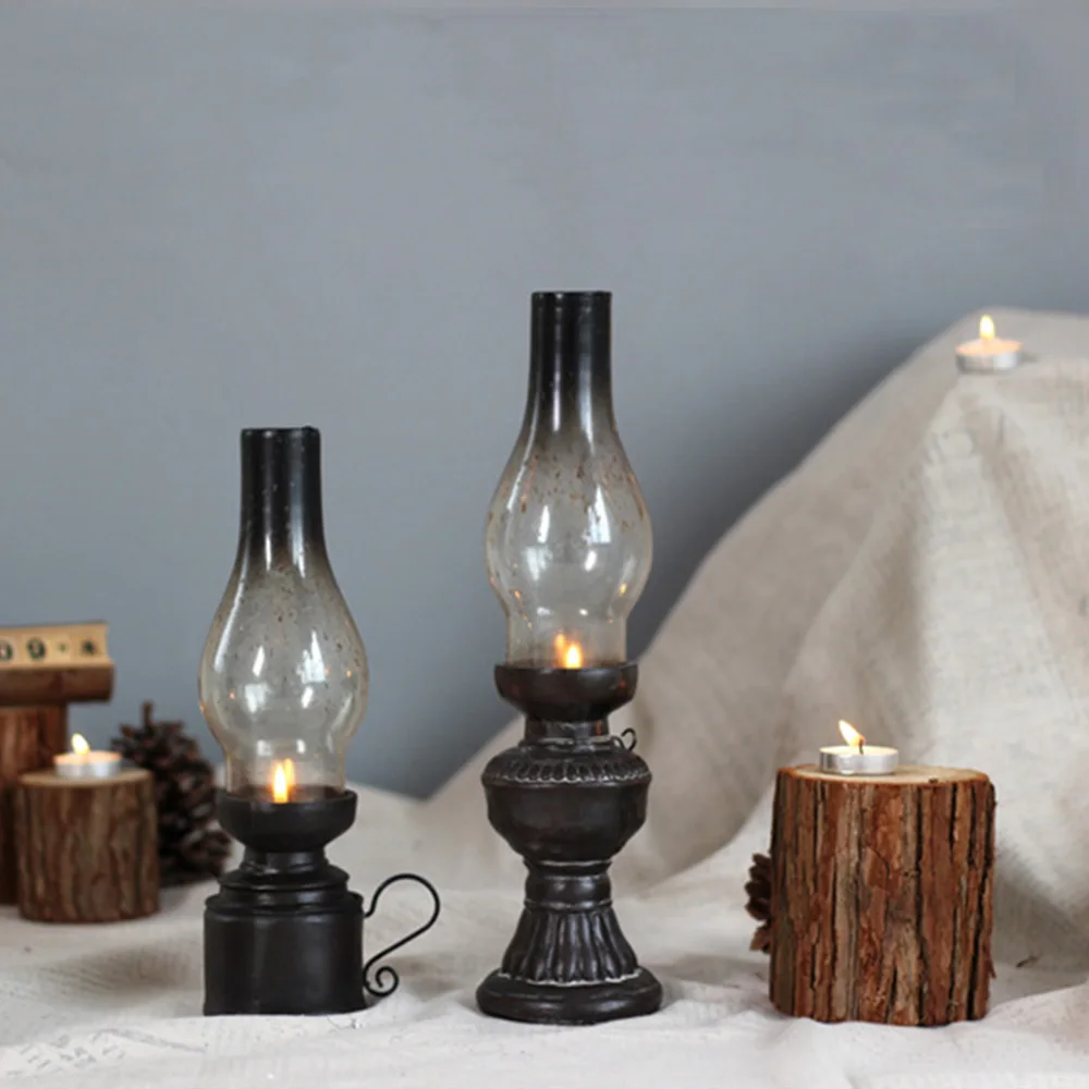 Premium Quality Big Size Nostalgic Kerosene Lamp Shaped Tea Light