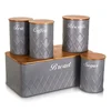 Metal Homeuse Box Storage Box ,Galvanized steel coffee tea sugar bread biscuits canister jar ,Set of 5pcs bread bin