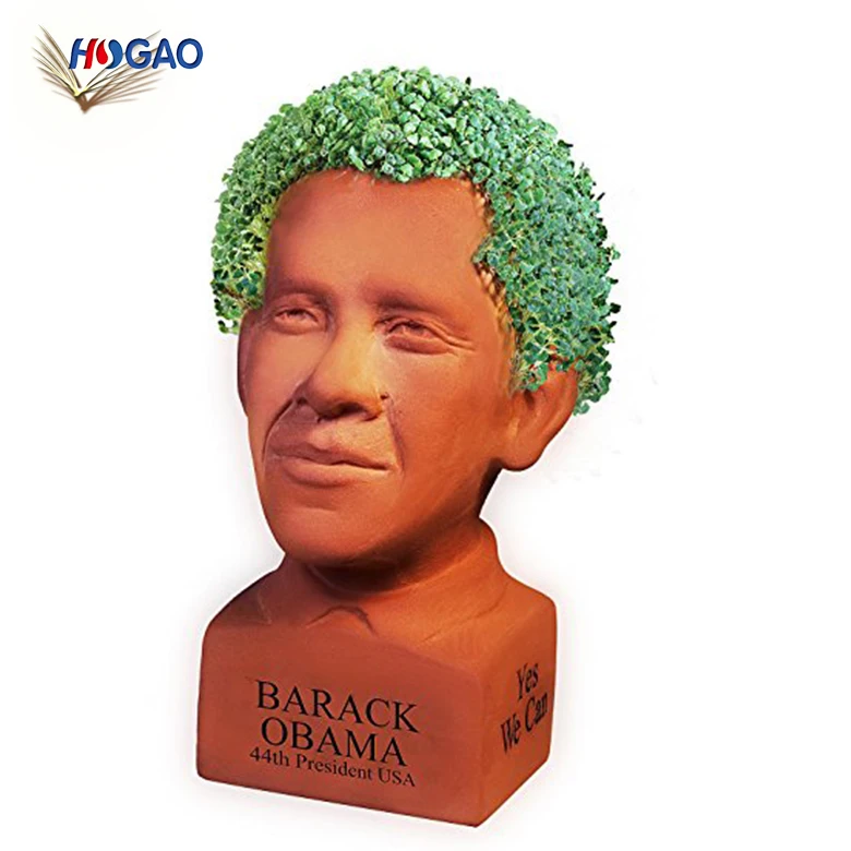 Factory direct sale cheap OEM Princess handmade decorative pottery planter head planter chia pets