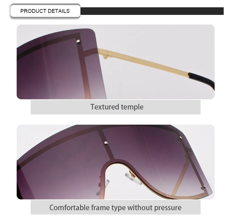 Wholesale Oversized Big Frame Plastic Material Women Ladies Sunglasses