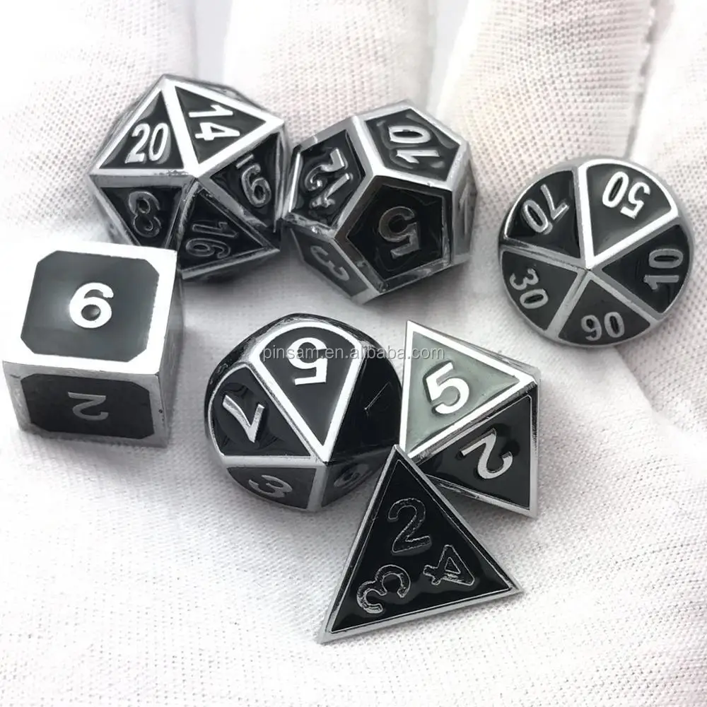 Latest New Metal Dice Set Black Nickel Wooden Dice For Board Game Buy