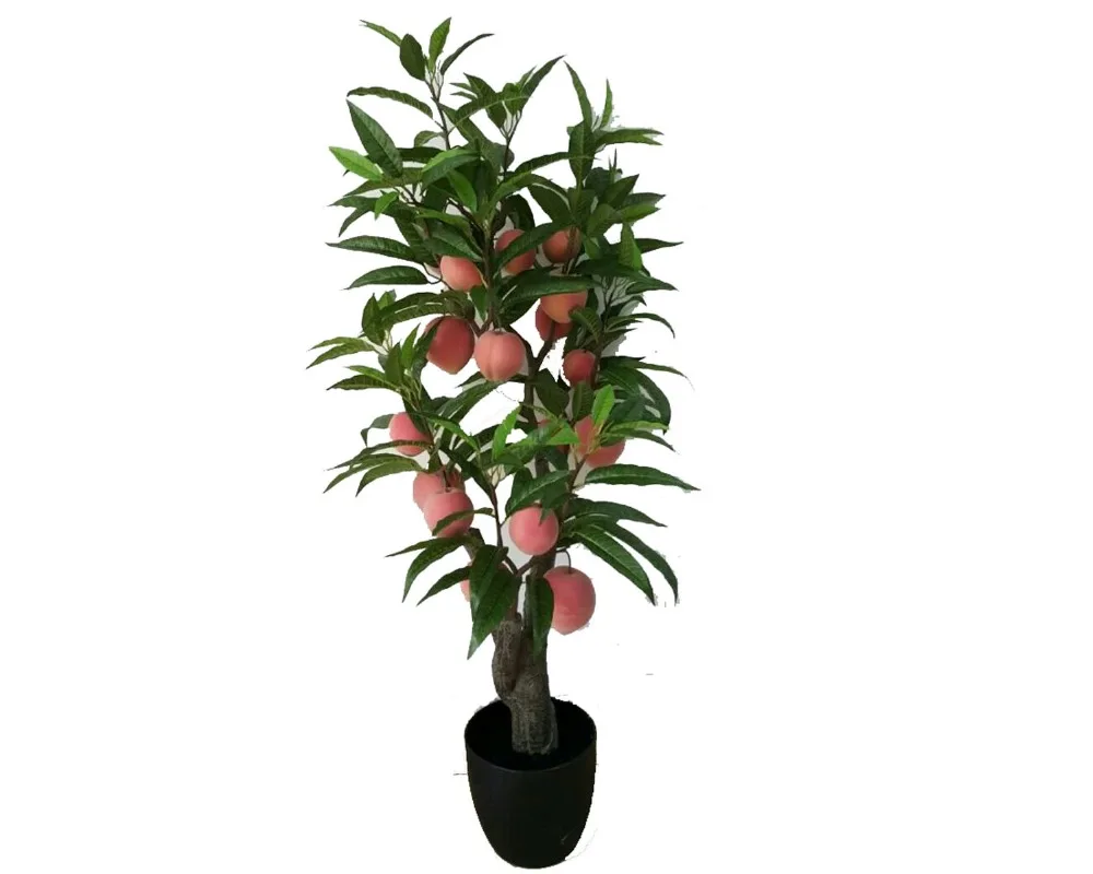 Green Artificial Apple Tree Branches And Leaves Indoor Decor Plastic