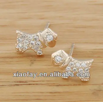 Latest Fashion Cute Gold Dog Shape Stering Silver Earrings Eg1236221 Latest Fashion Cute Gold Dog Shape Stering Silver Earrings Eg1236221