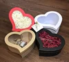 wholesale luxury heart shape flower gift paper box with clear top