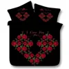 Romantic Black with Red Rose I Love You HD digital print 3d Bedding Set
