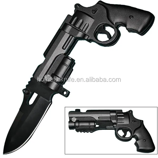 黒コーティングステンレス鋼キャンプ屋外銃形状ナイフ Buy 屋外銃形状ナイフ ポケットナイフ 折りたたみナイフ Product On Alibaba Com