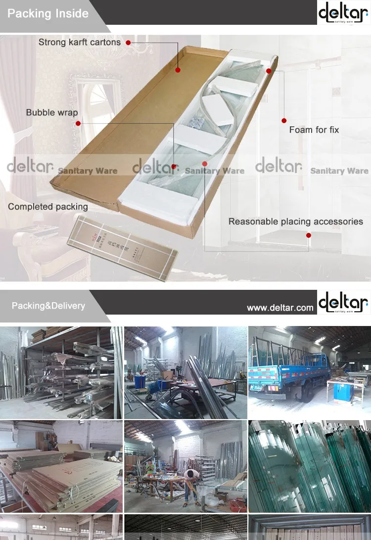 China double shower room, Nano easy clean glass double shower room