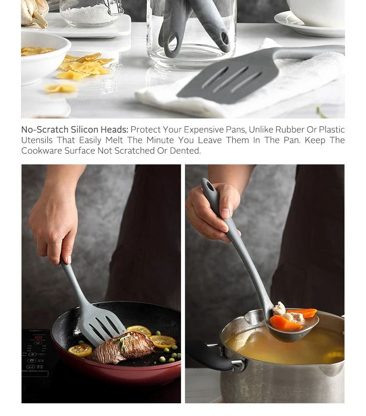 best seller amazon 9pcs Kitchen Accessories silicone kitchenware Cooking Utensil Set