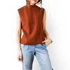 Warm Knitted Pullovers 30% Cashmere 70% Wool Women sleeveless Sweater Top