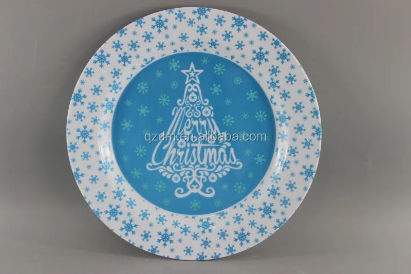 14" melamine oval dinner plate X'mas dinner plate