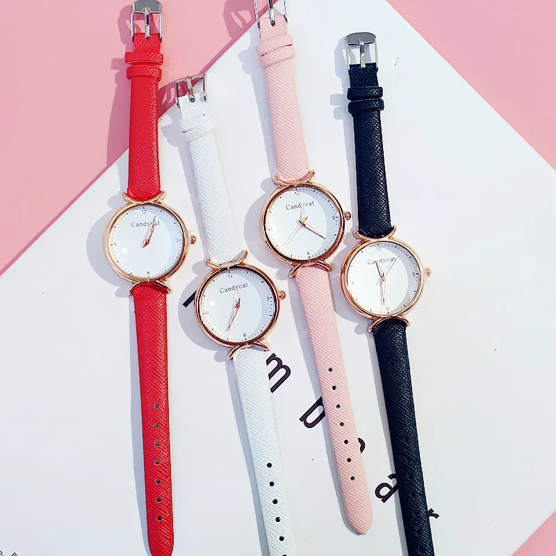 Ladies Watch 2019 New Casual Fashion Quartz Watch Multicolor Leather Wristwatch Simple Designer Women Clock