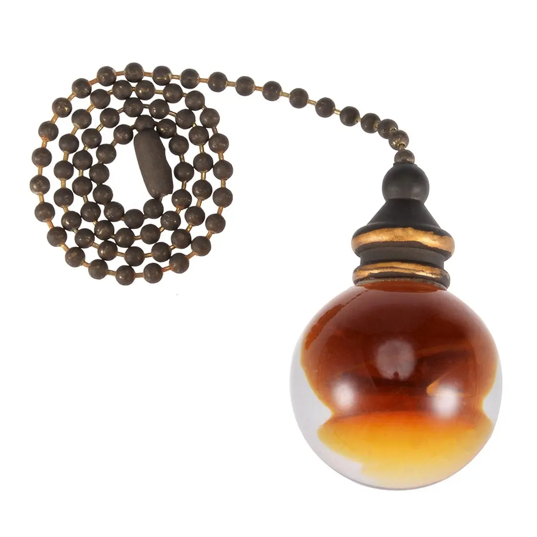 uxcell Ceramic White Pendant 12 inch Antique Brass Finish Pull Chain for Lighting Fans Pack of 2
