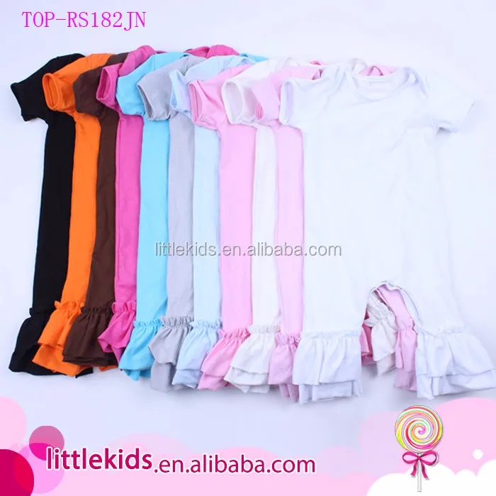 Wholesale Plain Cotton White Baby Summer Onesie Solid Color Short