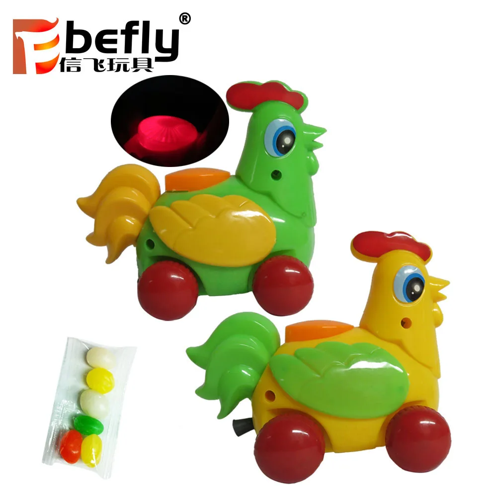 Shantou Candy Toy Pull Line Novelty Plastic Chicken Toy With Light
