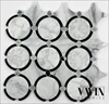 Black and white round glass mosaic diy patterns circle water jet mosaic tiles