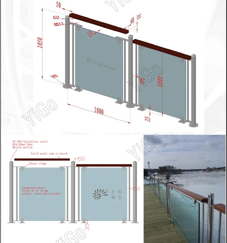 Balcón Barandilla De Metal/balcón Barandilla Diseño Vidrio/barato