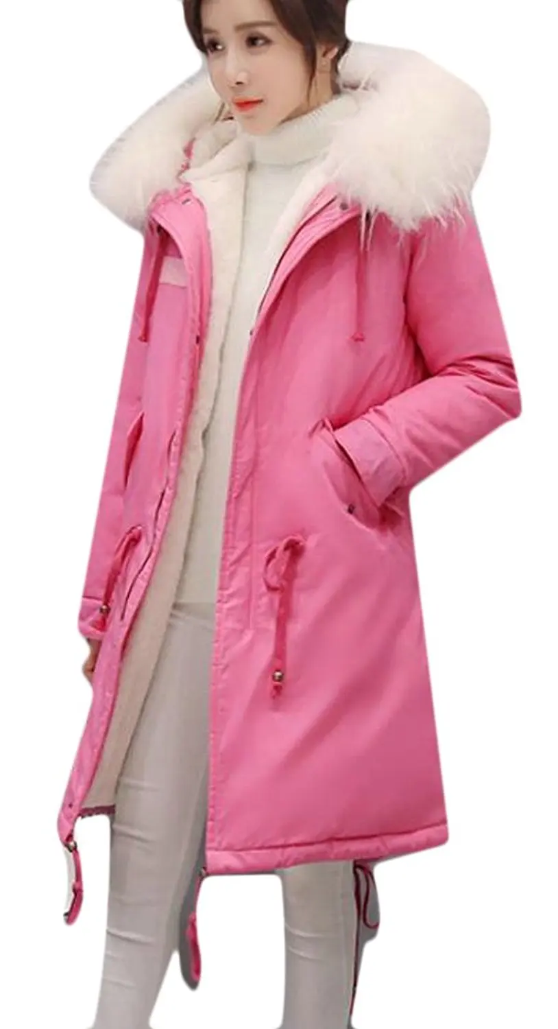 ZXFHZS Mens Down Coat Winter Warm Faux Fur Hooded Zipper Jacket Outwear
