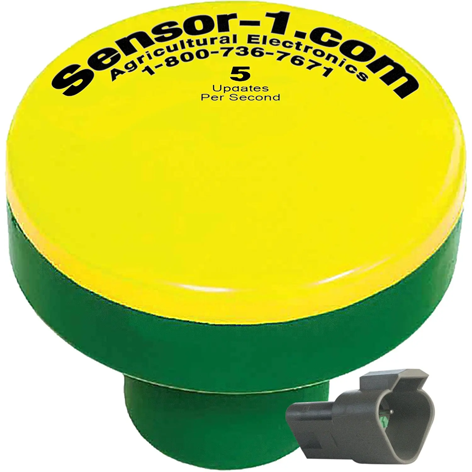 Sensor-1 DS-GPSM-TJ5-Y/G 5 Hz GPS Speed Sensor, Yellow Top and Green Stem Housing with Tee-Jet Connector