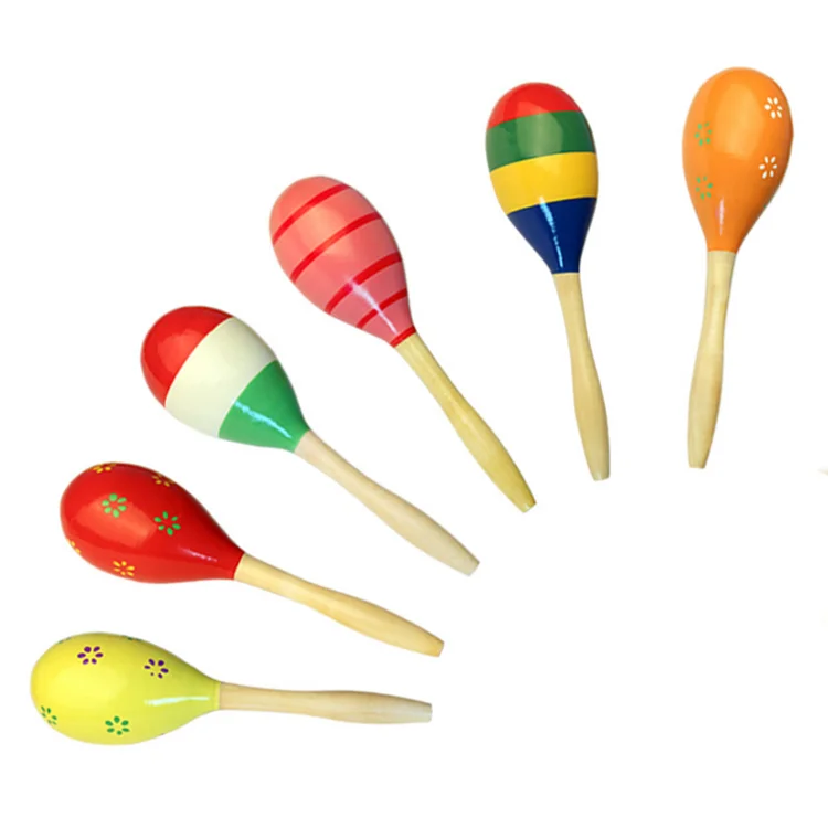 Large Size Colorful Wooden Maraca Rattles Musical Party Instrument ...