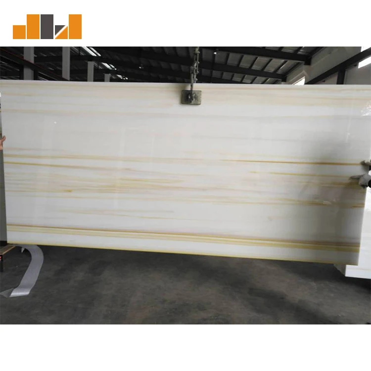 
Eco-friendly yellow veins countertop artificial stone nano crystallized panel 