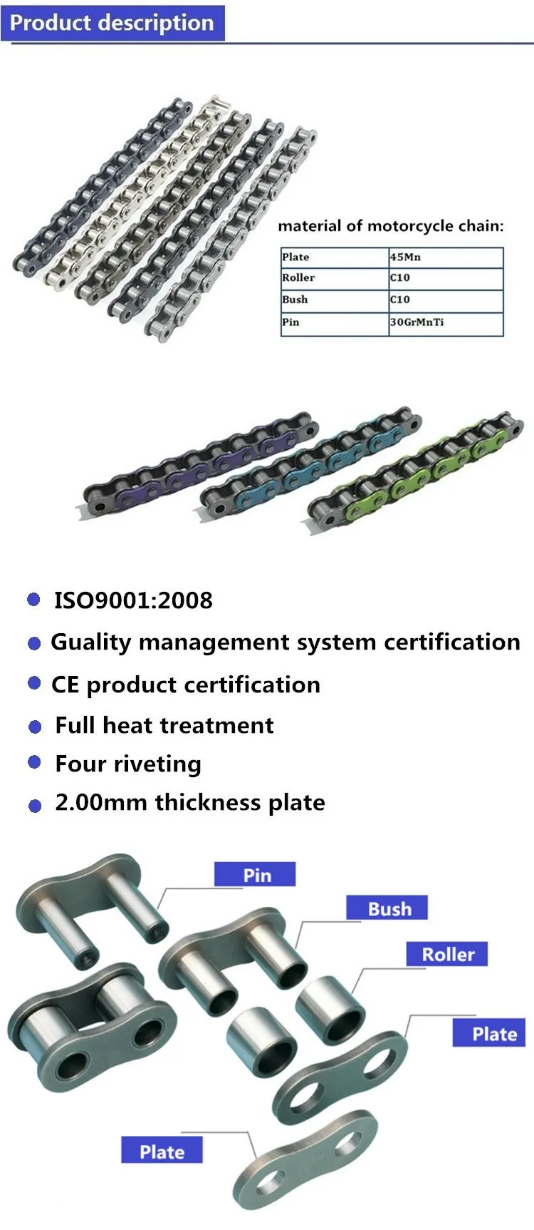 Bajaj Boxer Ct100 Motorcycle Sprocket Set,High Quality Motorcycle Chain