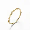 Fast Shipping New Design Wave Solid 9ct Gold Ring Clear Diamond Setting Women's Gold Jewelry Available Size 5/6/7/8/9