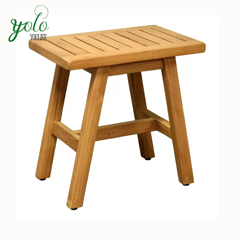 Bamboo Wooden Spa Shower Bench Stool With Storage Shelf Seat Buy