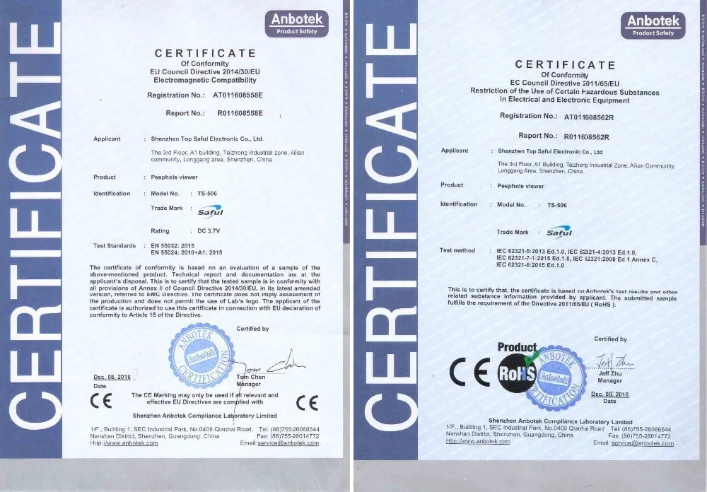 TS-506 certificate