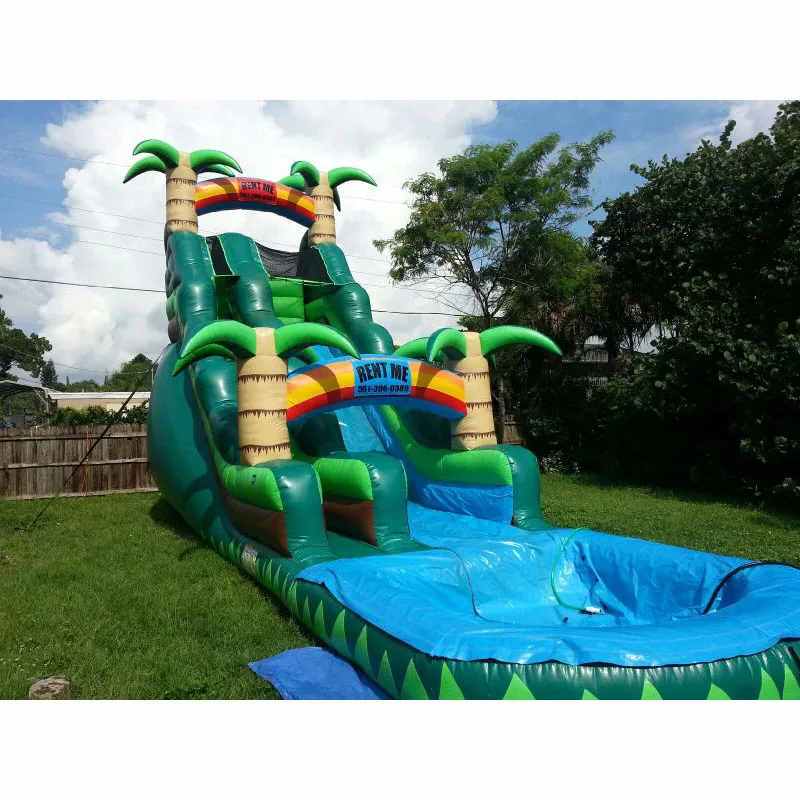 large inflatable pool with slide