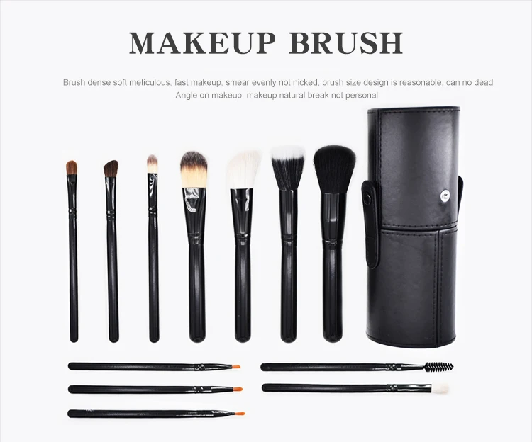 Custom Branding Black Professional Makeup Brush Set With Holder