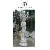 classic western character marble figure stone sculpture for garden lamp