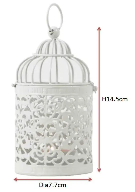 Round White Hanging Mini Tea Light Metal Candle Lantern Wedding Favors ...