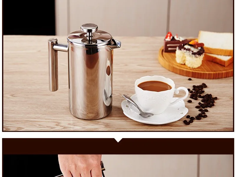 High Quality Stainless Steel French Press Coffee Maker With Large