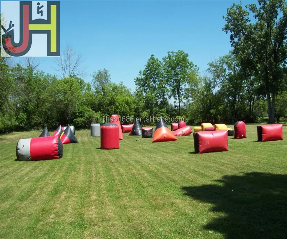 Outdoor Obstacles Archery Tag Game Inflatable Paintball Bunkers Field