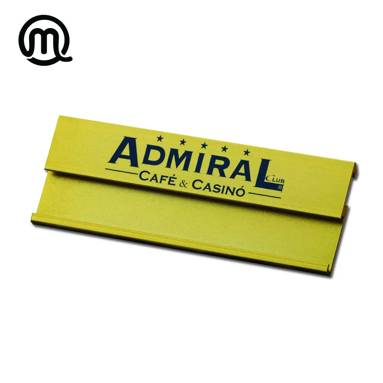 
where to buy name badges- Reusable metal printable name badges with slot for paper sheet 